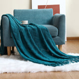 Knitted Blanket Nordic Plaid Pattern