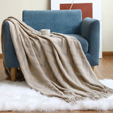 Knitted Blanket Nordic Plaid Pattern