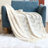 Knitted Blanket Nordic Plaid Pattern