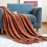 Knitted Blanket Nordic Plaid Pattern