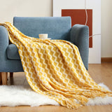 Knitted Blanket Nordic Plaid Pattern