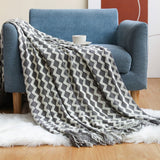 Knitted Blanket Nordic Plaid Pattern