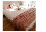 Knitted Blanket Nordic Plaid Pattern