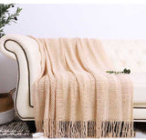 Knitted Blanket Nordic Plaid Pattern