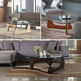 Mid Century Triangle Glass Coffee Table