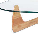 Mid Century Triangle Glass Coffee Table