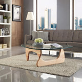 Mid Century Triangle Glass Coffee Table