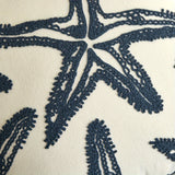 Starfish Embroidered Throw Pillow