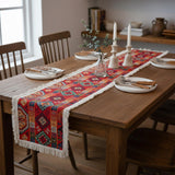 Woven Kilim Table Runner with Fringe