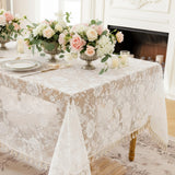 Rose Lace Tablecloth with Tassels