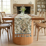 Botanical Birds Tapestry Table Runner