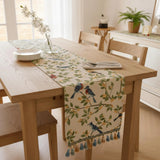 Botanical Birds Tapestry Table Runner