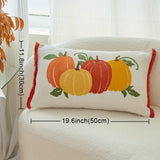 Pumpkin Embroidered Throw Pillow Cover