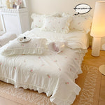 3pcs bedding Set, Embroidered Rose Quilt