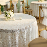 Round Lace Tablecloth White 