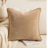 3 Neutral Holiday Pillow Cover Set: "Stay Cozy" Chenille & Evergreen Tree 