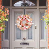 Pink Pumpkin Flower Wreath