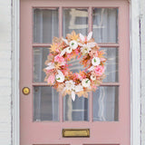 Pink Pumpkin Flower Wreath