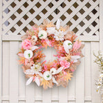 Pink Pumpkin Flower Wreath