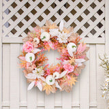 Pink Pumpkin Flower Wreath