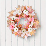 Pink Pumpkin Flower Wreath