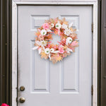 Pink Pumpkin Flower Wreath