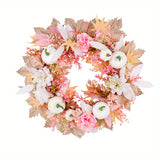 Pink Pumpkin Flower Wreath