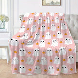 Ghost Pumpkin Pink Blanket