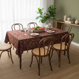 Burgundy Bird Floral Tapestry Tablecloth 