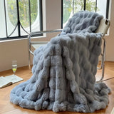 Faux Rabbit Fur Bubble Blanket