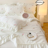 3pcs bedding Set, Embroidered Rose Quilt