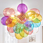 Nordic Bubble Ball Swirled Glass Chandelier, Dia 36 Inch 