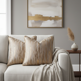 Neutral Metallic Pillow Cover