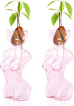 Propagation Vases Glass Vase for Plants Propagation Jars Unique Flower Vase for Avocado, Bulbs, and Plant Cuttings 2Pc Elegant Female Silhouette