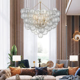 Nordic Bubble Ball Swirled Glass Chandelier, Dia 36 Inch 