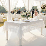 Lace Tablecloth White, Sheer Floral Table Cover