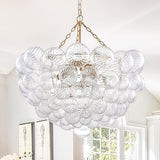 Nordic Bubble Ball Swirled Glass Chandelier, Dia 36 Inch 