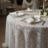 Round Lace Tablecloth White 