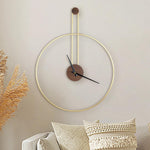 Modern Wall Clock, Large 21.7''×28.7'', Walnut Dial