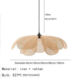 Rattan Flower Petal Chandelier 