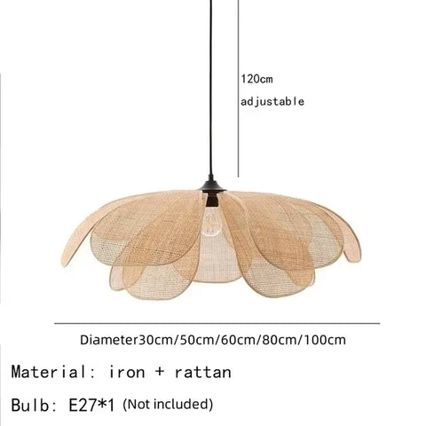 Rattan Flower Petal Chandelier 