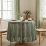 Round Lace Tablecloth White 