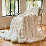 Faux Rabbit Fur Bubble Blanket