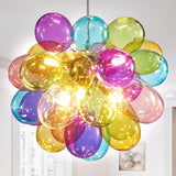 Nordic Bubble Ball Swirled Glass Chandelier, Dia 36 Inch 