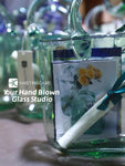 Hand Blown Glass Vase with Unique Design, Clear Glass Vase with Handles in Purse Shape for Decor, Good for Floral Arrangement, Centerpiece & Home Decor_Short