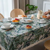 Botanical Tapestry Tablecloth with Fringe 