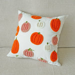 Pumpkin Embroidered Throw Pillow