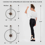 Modern Wall Clock, Large 21.7''×28.7'', Walnut Dial