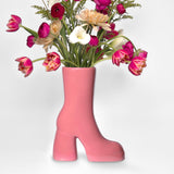 Black Boot Vase, Maximalist Decor Ceramic Flower Vase, Modern Black Home Decor for Office, Bedroom & Living Room, Aesthetic Room Decor for Desk, Shelf, Table, Bar & Vanity