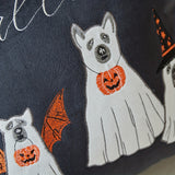 Halloween Dog Embroidered Throw Pillow Cover